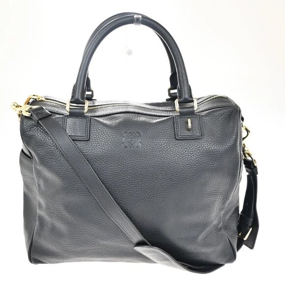 Loewe Handbags - LOEWE Logo Anagram 2Way Shoulder Hand Bag Leather Black GHW Spain 95RL702